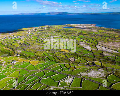 Aerial  Inisheer, Inis Oirthir inis Thiar east island, Aran Islands Galway Ireland Stock Photo