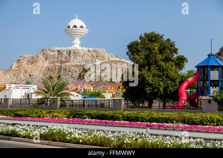 The Incense Burner Monument and Riyam Park, Muscat, Sultanate Of Oman Stock Photo