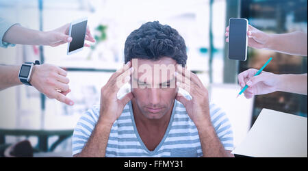 Composite image of concentrated businessman Stock Photo