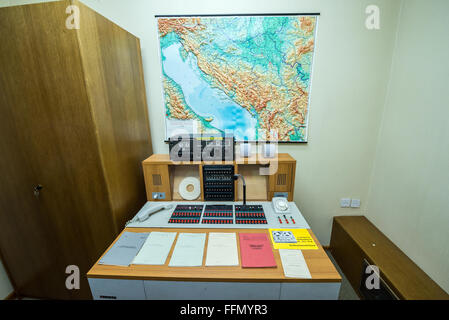 The office of military intelligence in Josip Tito bunker, leader of former Yugoslavia, near Konjic, Bosnia and Herzegovina Stock Photo