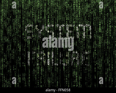 System Fail Matrix System failure message / Computer error crash Stock Photo - Alamy