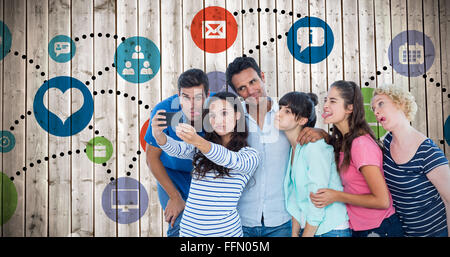 Composite image of creative business team taking a selfie Stock Photo