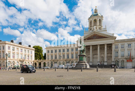 Royal Square, or Place Royale in Brussels, Belgium, Europe with Saint Jacques-sur-Coudenberg church Stock Photo