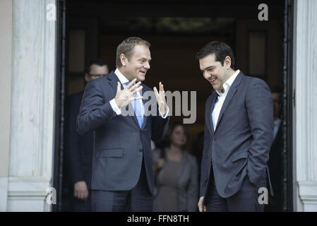 Athens, Greece. 16th Feb, 2016. Greece's Prime Minister Alexis Tsipras ...