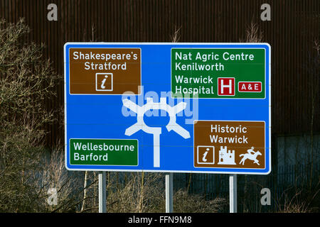 Longbridge roundabout sign, Warwick, Warwickshire, UK Stock Photo - Alamy