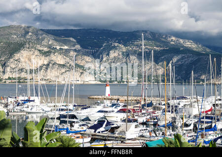 View over Saint Jean Cap Ferrat harbour, Alpes Maritimes, PACA, Cote Azur, French Riviera, France, Europe Stock Photo
