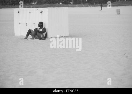 Miami Beach, Florida - People relaxing on the main beach, April Stock Photo