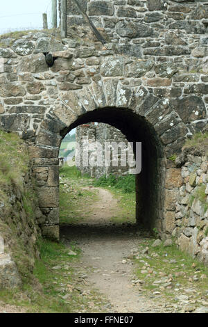 Mine working buildings in Cornwall UK. These particular buildings are at South Caradon mine, close to the town of Liskeard. The Stock Photo