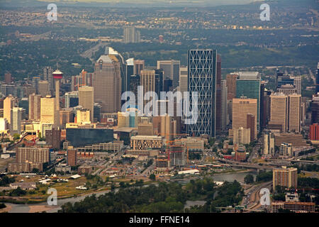 Calgary downtown, Aerial view Stock Photo