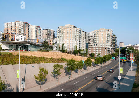 State Route 99 in Seattle north of Alaskan Way viaduct. Stock Photo