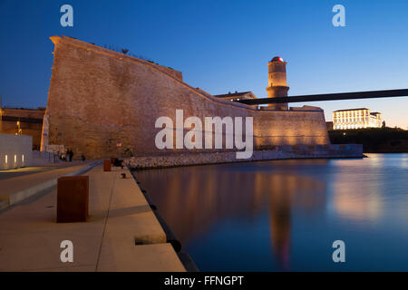 Fort Saint Jean in Marseille old port, France Stock Photo
