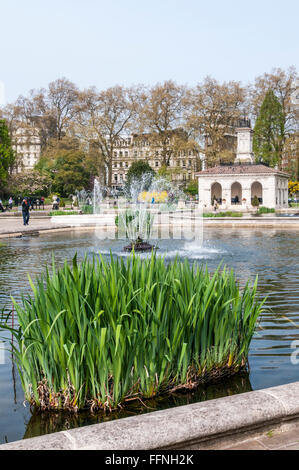 The Italian Gardens at the end of the Long Water in Kensington Gardens. Stock Photo