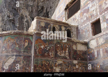 Frescoes on the rock church of Sumela Monastery, Turkey Stock Photo