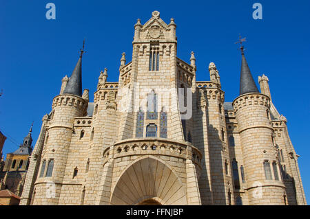 Astorga, Gaudi Palace now Museun of the ways , Episcopal Palace, Via de la plata, Ruta de la plata, Leon province, Castilla y Le Stock Photo