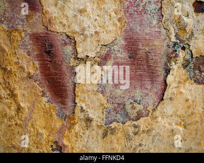 Peeling rendering on an old wall in Faversham Kent Stock Photo