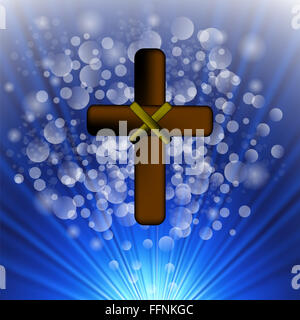 Simple Brown Wooden Cross Stock Photo