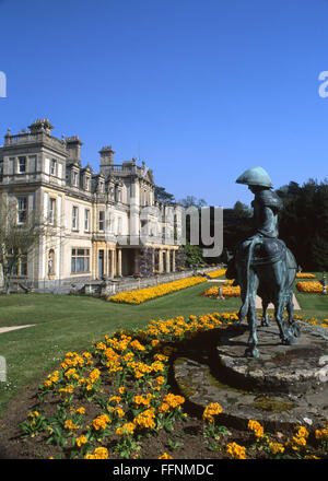 Dyffryn House and Gardens with statue in foreground Vale of Glamorgan South Wales UK Stock Photo