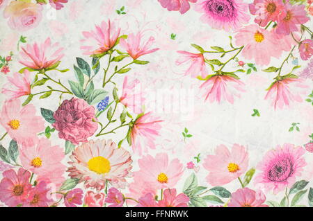 Photo of a handmade decoupage decorated flower pattern Stock Photo