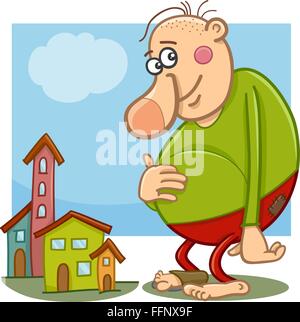 Cartoon Illustration of Funny Giant Fantasy or Fairy Tale Character Stock Vector