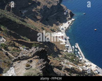 Thira Santorini Harbour Stock Photo - Alamy