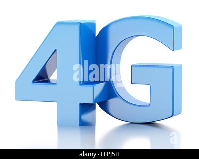 3d renderer image. 4G LTE wireless sign. Mobile telecommunication concept. Isolated white background Stock Photo