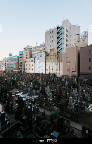 Tokyo, Japan - January 17, 2016: Jōen-ji  Cemetery in Shinjuku, Tokyo. Stock Photo