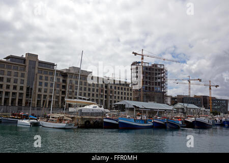 Old  grain silo complex being converted to become Zeitz Museum of Contemporary Art Africa in V&A Waterfront, Cape Town, S.A. Stock Photo