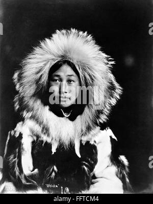 ALASKA: ESKIMO GIRL. /nEskimo girl dressed in traditional clothing ...