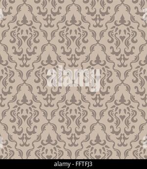 Vintage Seamless Floral Pattern Ornament With Clipping Mask Stock Vector