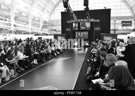 Pure London Show took place during the period 14 - 16 February 2016. The trade show was a combination of stands, catwalks and a Stock Photo