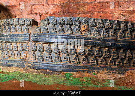 Statues of Buddha and remains of ancient Nalanda university , Bihar , India Stock Photo