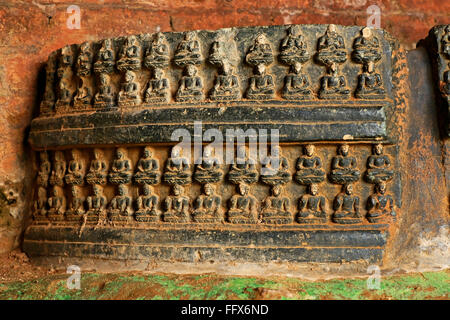 Statues of Buddha and remains of ancient Nalanda university , Bihar , India Stock Photo