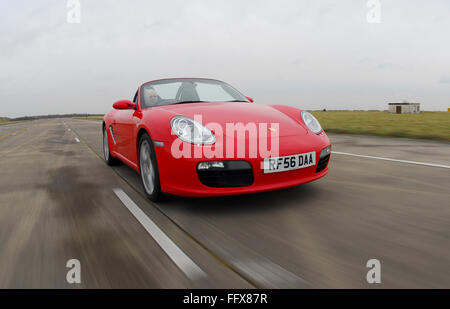 Red 2007 Porsche Boxster convertible German sports car Stock Photo