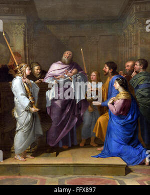 The Presentation of Jesus at the temple in 1660 Pierre Le Tellier 1624-1680 France French Stock Photo