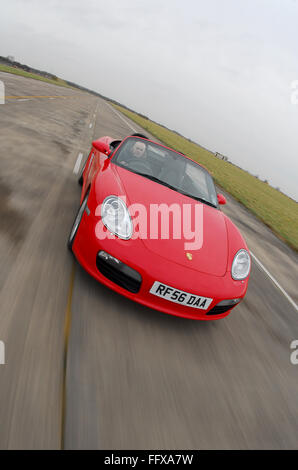 Red 2007 Porsche Boxster convertible German sports car Stock Photo