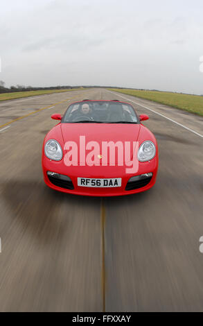 Red 2007 Porsche Boxster convertible German sports car Stock Photo