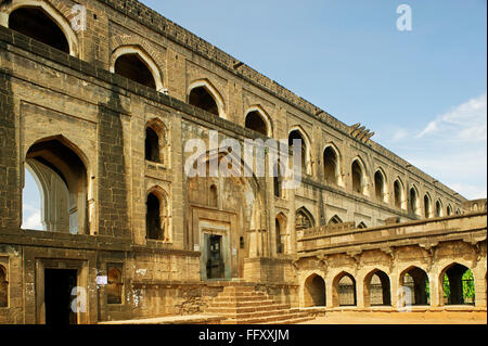 Islamic architecture Jama mosque built in 1557 80 by  Ali Adil Shah I , Bijapur , Karnataka , India Stock Photo