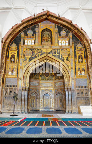 Islamic architecture inside Gol Gumbaz built in 1659 by Mohammed Adil Shah , Bijapur , Karnataka , India Stock Photo