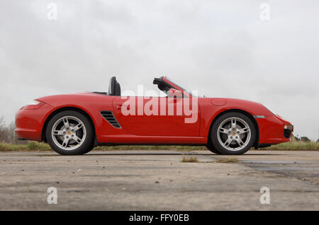 Red 2007 Porsche Boxster convertible German sports car Stock Photo