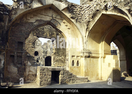 View of ruined of Golconda fort built by Mohammed Quli Qutb Shah 16th century , Hyderabad , Andhra Pradesh , India Stock Photo