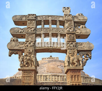 Eastern Gateway of Stupa Sanchi. One of the earliest Buddhist sites ...