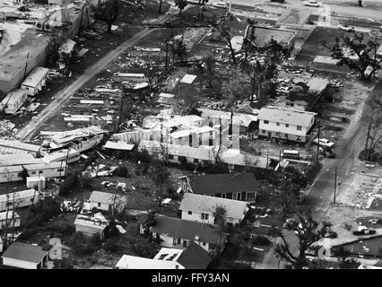 MISSISSIPPI: HURRICANE, 1969. /nAerial view of a residential area in Long Beach, Mississippi, showing the devastation in the aftermath of Hurricane Camille, 20 August 1969.