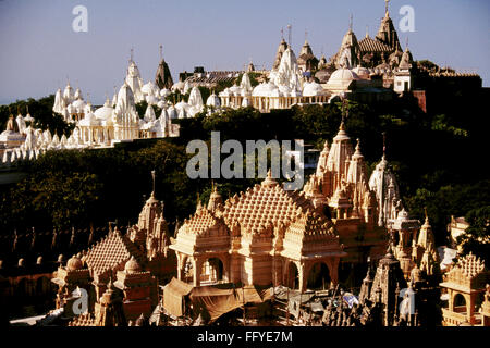 Aerial view of Palitana Jain temples in Gujarat , India Stock Photo
