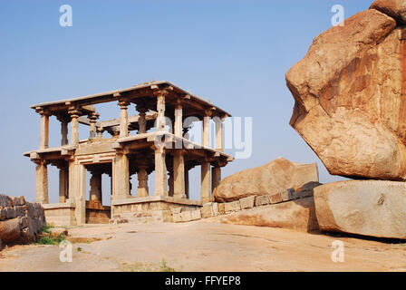 Ruins Hemakuta hill in Hampi at Karnataka India Asia Stock Photo