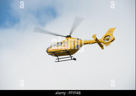 A Eurocopter EC 135T2e operated by Bond Helicopters and used by the East Anglian Air Ambulance (EAAMB) charity. Stock Photo