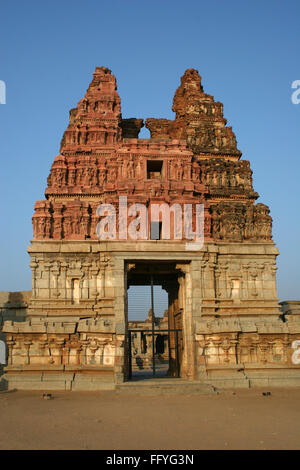 Gopura of Vijaya Vittala temple , Hampi Vijayanagar ruins , Karnataka , India Stock Photo