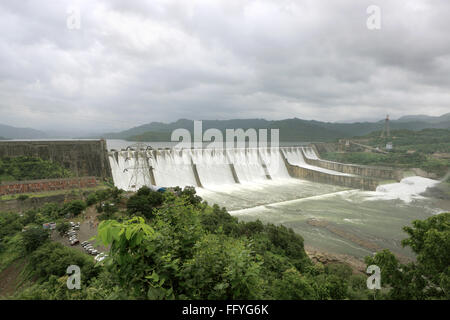 Narmada river dam in kevadia colony ; Gujarat ; India Stock Photo