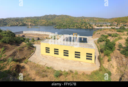 Narmada river dam in kevadia colony ; Gujarat ; India Stock Photo