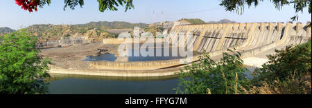 Narmada river dam in kevadia colony ; Gujarat ; India Stock Photo