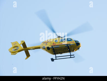 A Eurocopter EC 135T2e operated by Bond Helicopters and used by the East Anglian Air Ambulance (EAAMB) charity. Stock Photo